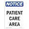 Signmission OSHA Notice, 5" Height, Patient Care Area Sign, 5" X 3.5", Portrait OS-NS-D-35-V-17143 - alternate 1